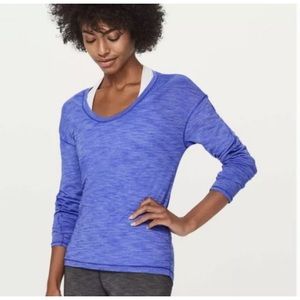 Lululemon Women’s 6 Meant To Move Heather Blue Long Sleeve Top Shirt Thumbholes